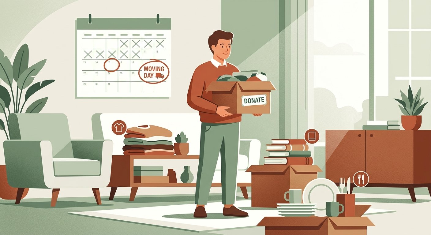 Start Decluttering at Least Two Weeks Out